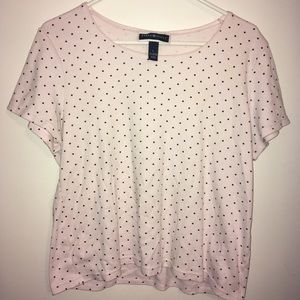 Karen Scott baby pink polka dot top 💞